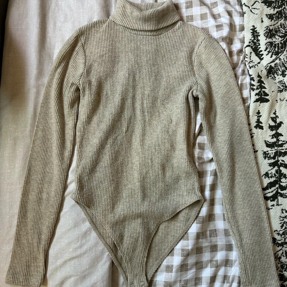 Ribbed Turtleneck Bodysuit